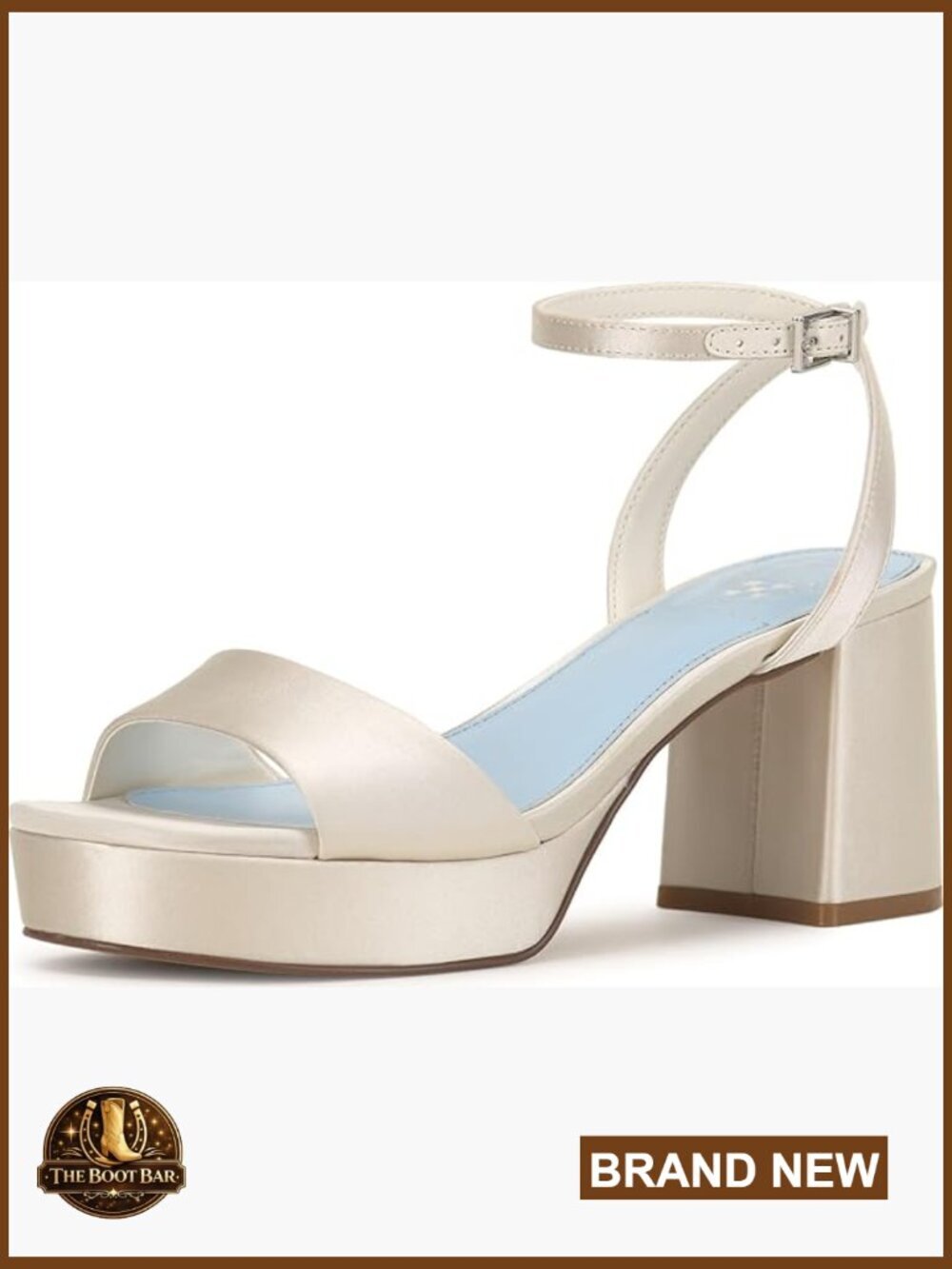 Platform Sandals with Block Heel and Ankle Strap